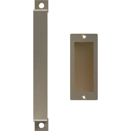 EKENA MILLWORK 11" Pull Handle & 6" Flush Pull for 1 3/4" Doors, White Bronze GB6001PP4116WZ